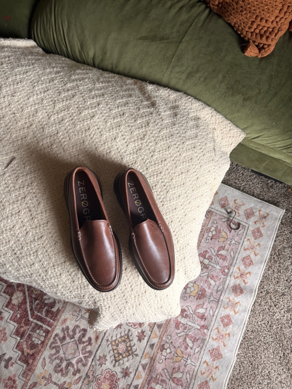 AND Men's Brown Leather Slip-On Loafers — Classic Penny Style